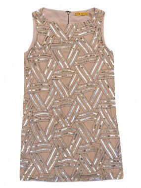 Alice + Olivia Blush Sequin Geometric Shift Dress